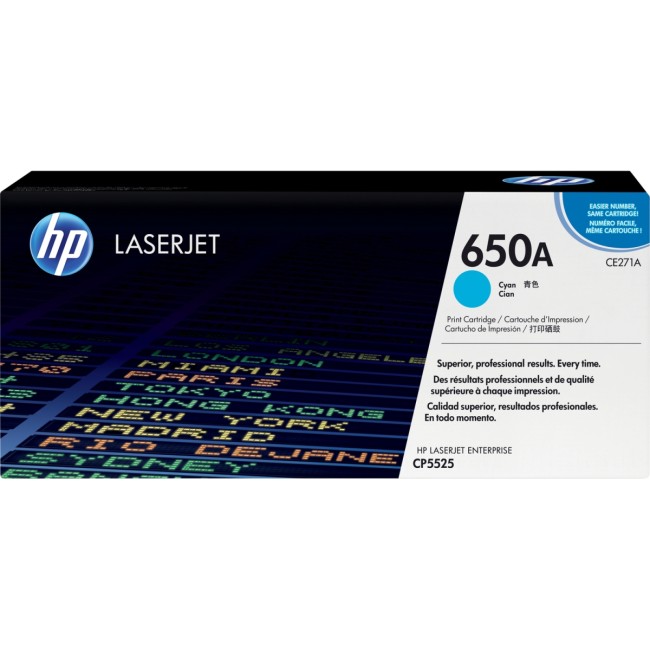 Тонер-картридж HP 650A Cyan Color LaserJet Print Cartridge (CE271A)