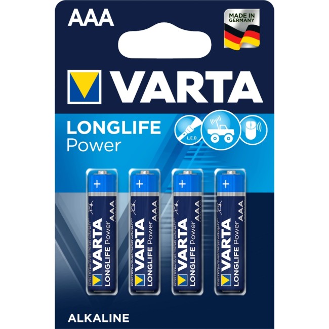 Батарейка Varta LONGLIFE POWER (HIGH ENERGY) LR03 AAA BL4 Alkaline 1.5V (4903) (4/40/200) (4 шт.) Varta LONGLIFE POWER LR03 AAA (04903121414)